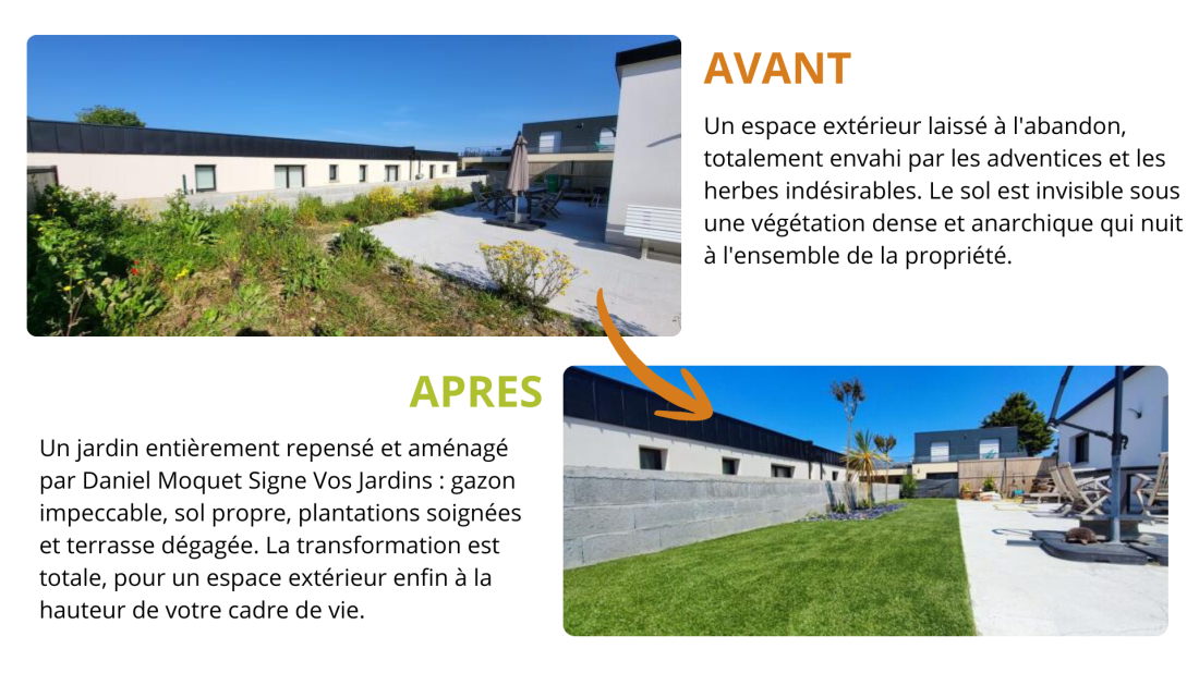 avant et après désherbage