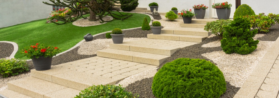 Jardin d&eacute;coration et gravier drainant stabilisant