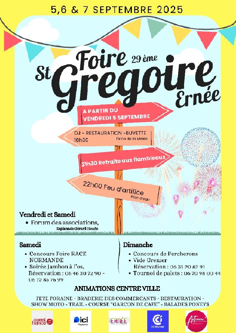 Retrouvez nous à la foire Saint Grégoire à Ernée